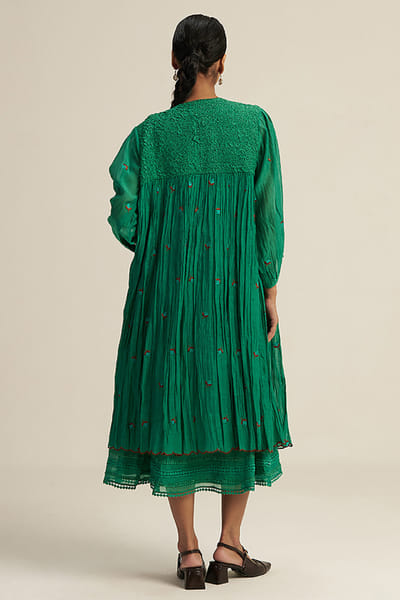 Gaach Sage green floral embroidered jacket set GAACAUG26D153145