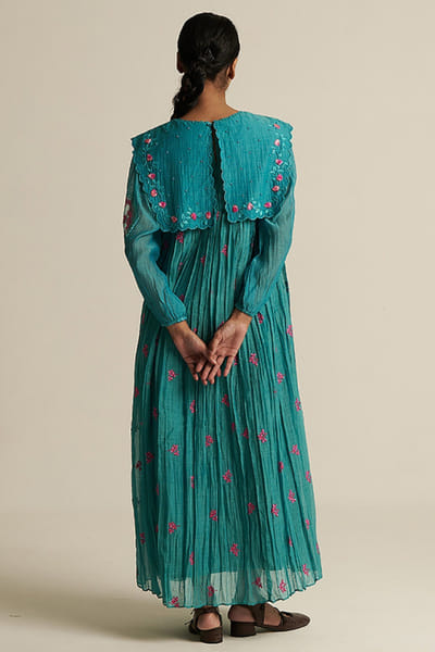 Gaach Sky blue embroidered maxi dress GAACJUL26D150911
