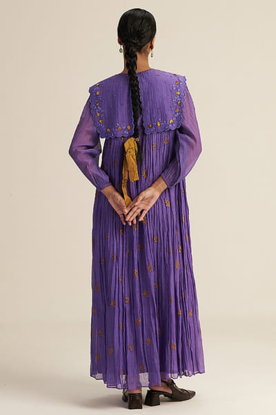 Gaach Lilac embroidered maxi dress GAACJUL26D250913
