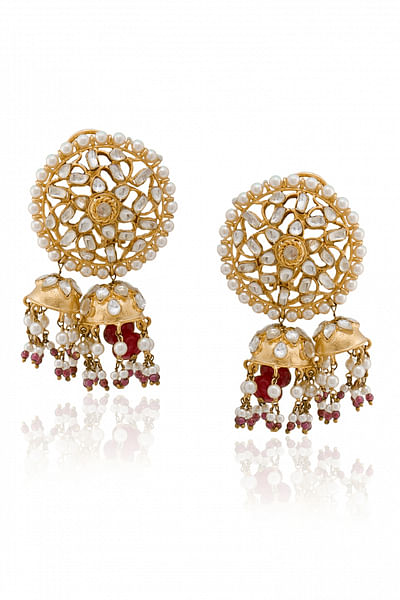 Double jhumki earrings