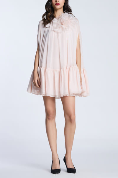 Gauri and Nainika Light pink floral embellished dress GAUFEB25D216420
