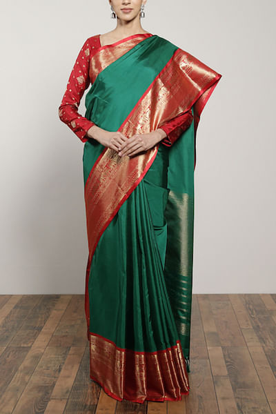 Green kanjeevaram sari