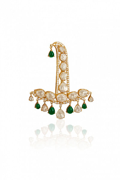Polki studded brooch