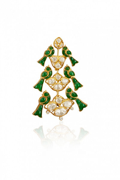 Embellished peacock brooch