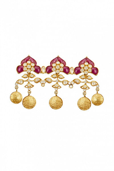 Antique gold embellished brooch