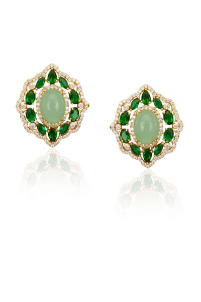 Pastel green stud earrings
