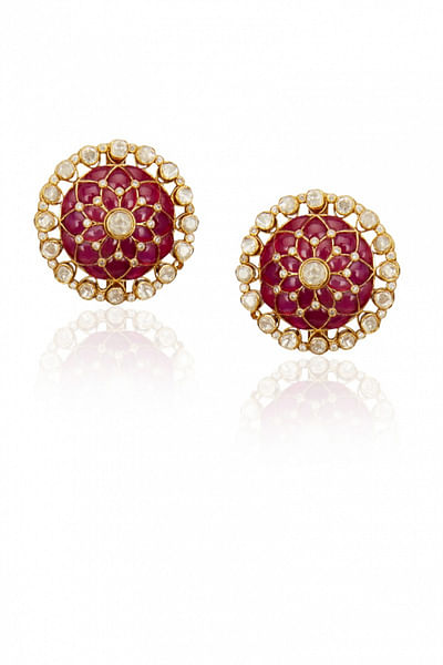 Red stud earrings