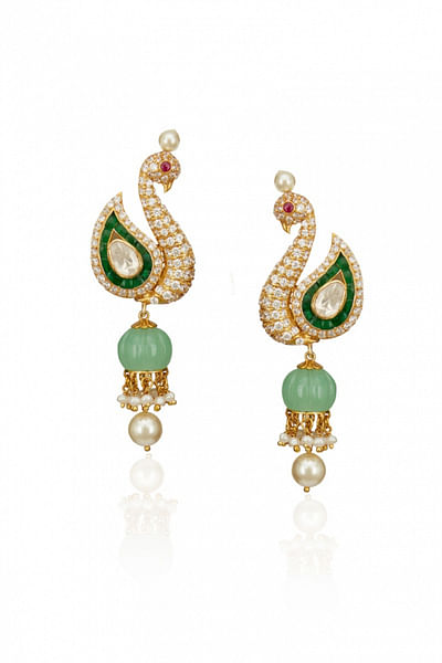 Swan jhumka earrings