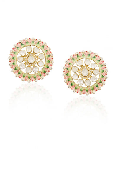 Floral enamelled studs