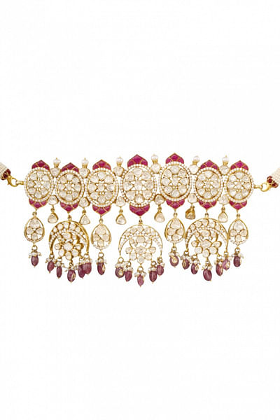 Ruby embellished choker