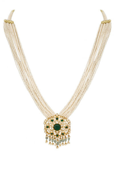 Pearl and emerald necklace