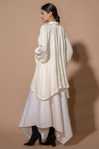 Stoïque Off-white asymmetric gathered skirt STOJUL26D148906
