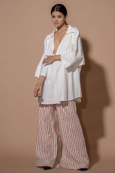 Stoïque Ivory oversized collared top STOJUL26D148886