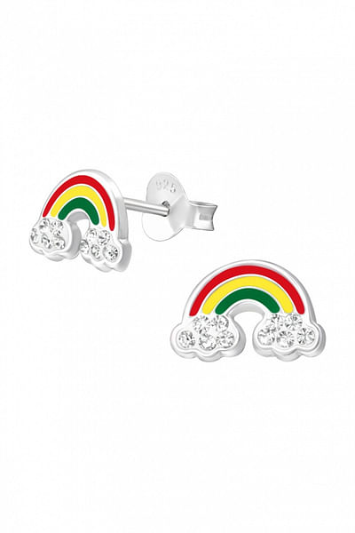 Silver rainbow earrings
