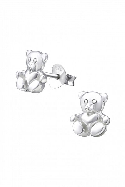 Silver bear shaped earrings