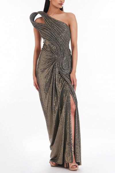 Copper sculpted gown