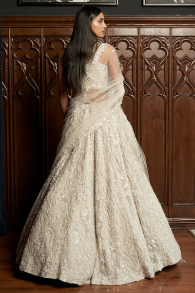 Istya Grey applique embroidered lehenga set ISTAUG25D135244