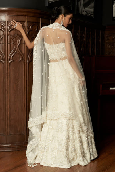 Istya Ivory 3D applique corset and lehenga set ISTAUG25D135256