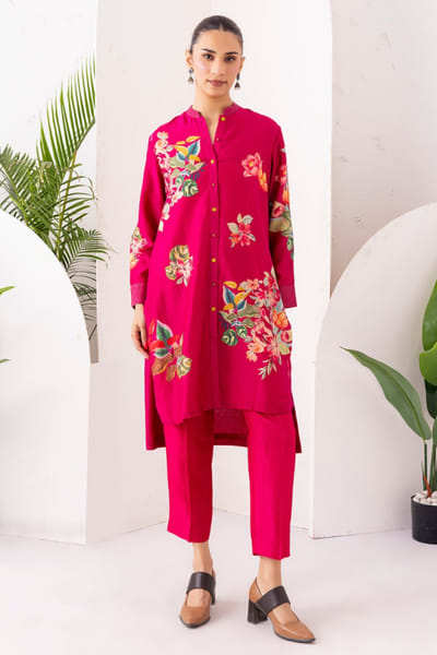 Haute Mess Hot pink printed co-ord set HAUTJUL26D150177