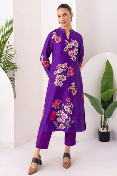 Haute Mess Purple printed tunic set HAUTJUL26D150178