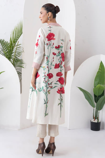 Haute Mess Ivory floral printed kurta set HAUTJUL26D150181