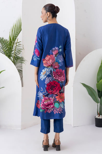 Haute Mess Cobalt blue printed tunic set HAUTJUL26D150183
