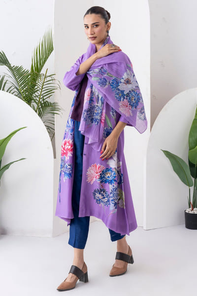 Haute Mess Lavender floral printed kurta set HAUTJUL26D150184