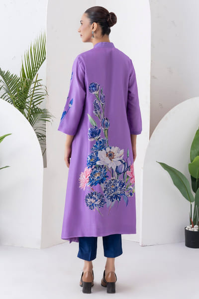 Haute Mess Lavender floral printed kurta set HAUTJUL26D150184