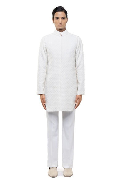 Ivory embroidered sherwani set