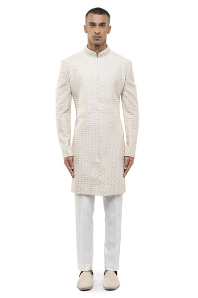 Champagne embroidered sherwani set