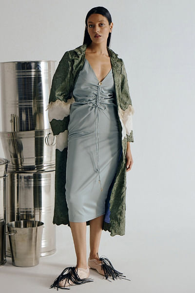 Grey ruched dress