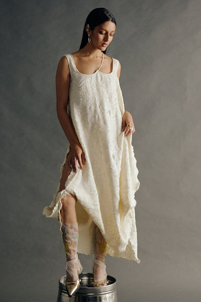 White asymmetric dress