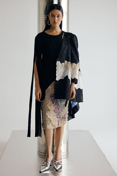 Black quilted jacket