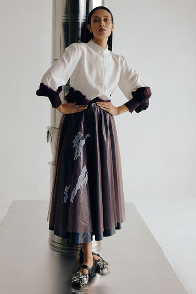 Black badla work skirt