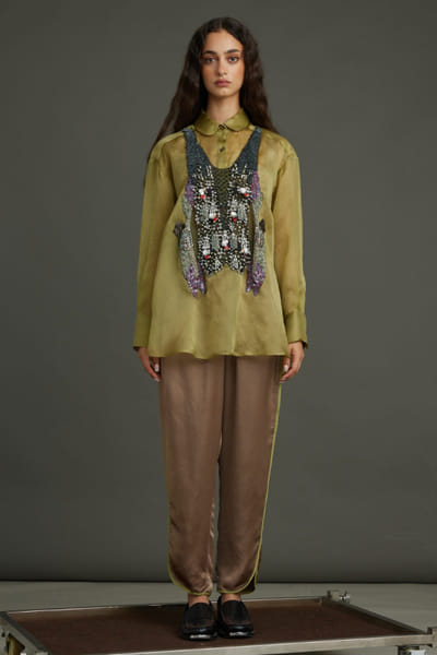 Dill sequin-metal embellished shirt