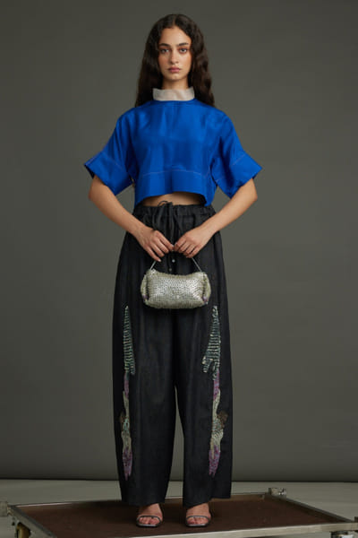 Black denim farshi pants