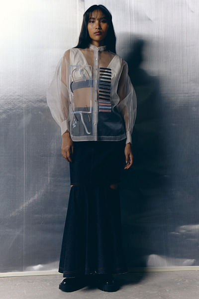 White kimono shirt