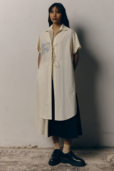 White cotton cube shirt