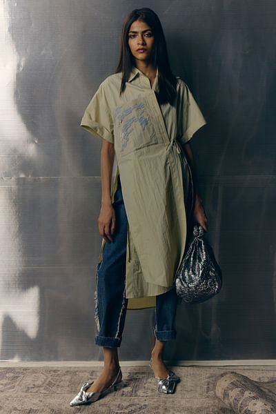 Sorbet lime shirt dress