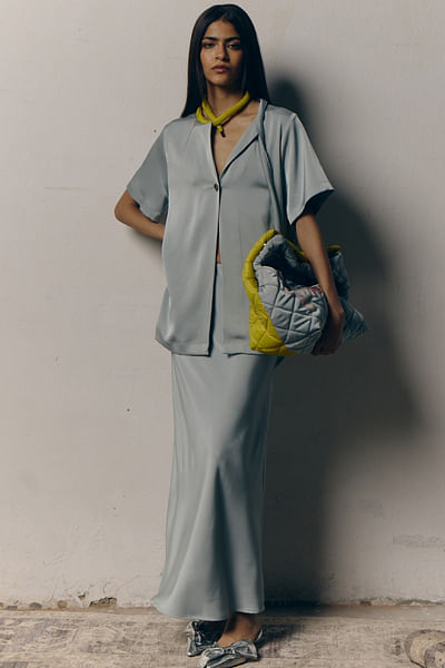 Midnight blue satin pant