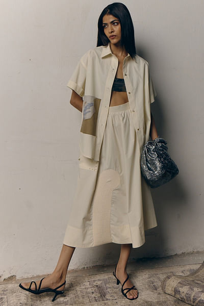 White embroidered skirt