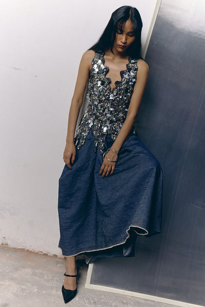Blue handkerchief skirt