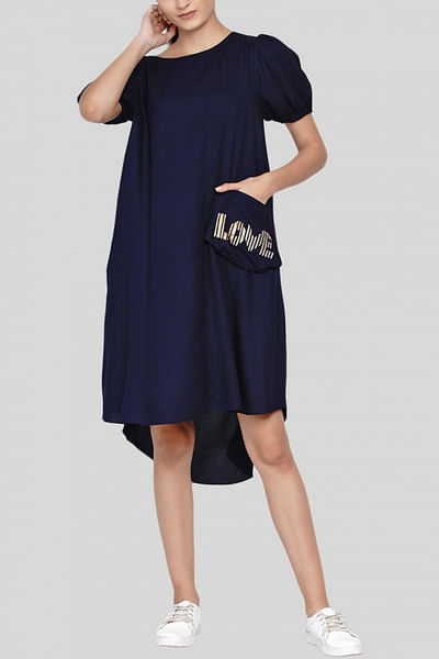 Blue high-low tunic