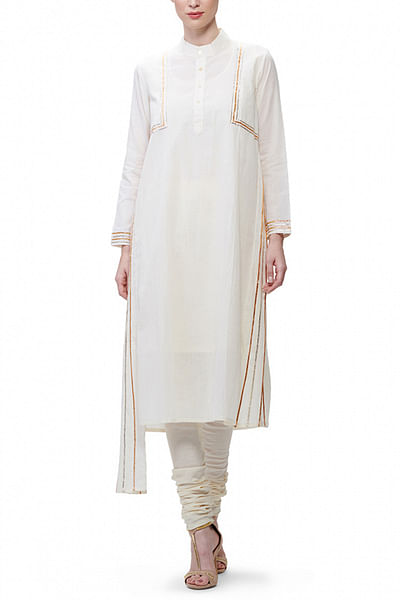 Off white gota embellished kurta