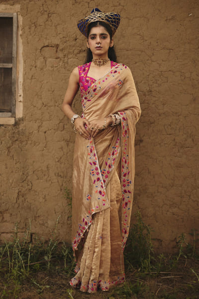 Rashika Mittal Pink floral embroidered blouse RASHJUN26D146569