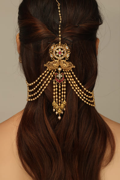 Joules by Radhika Gold-embellished hair brooch JOULAUG26D453114