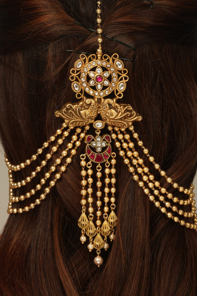 Joules by Radhika Gold-embellished hair brooch JOULAUG26D453114