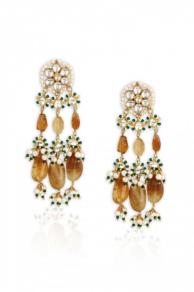 Kundan and stones danglers