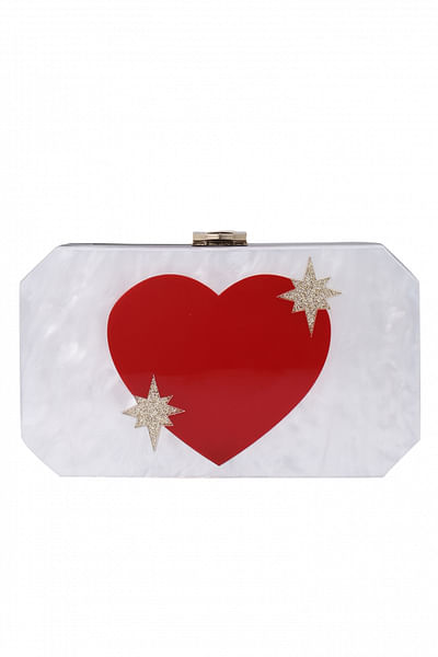 Heart design clutch bag