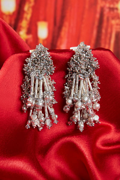 Silver drop earrings